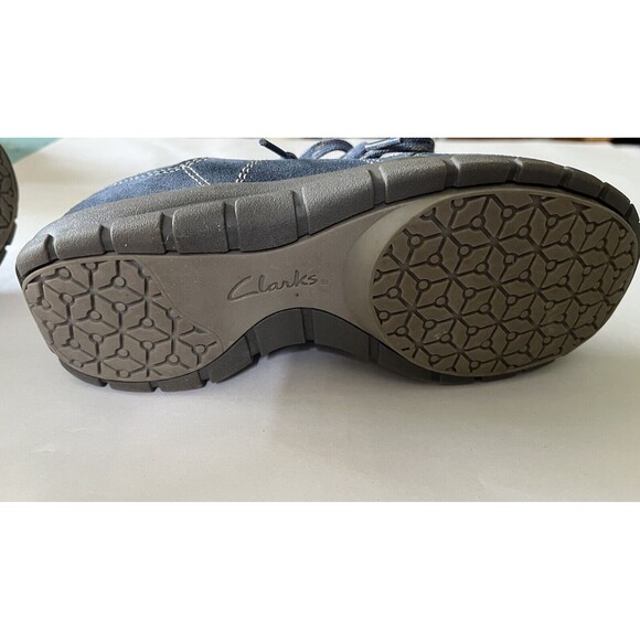 Clarks Collection Women's Leather Sneakers Blue Size 6M - Picture 8 of 8
